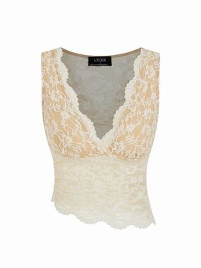 Cider Cream Lace V-Neck Bralette Top